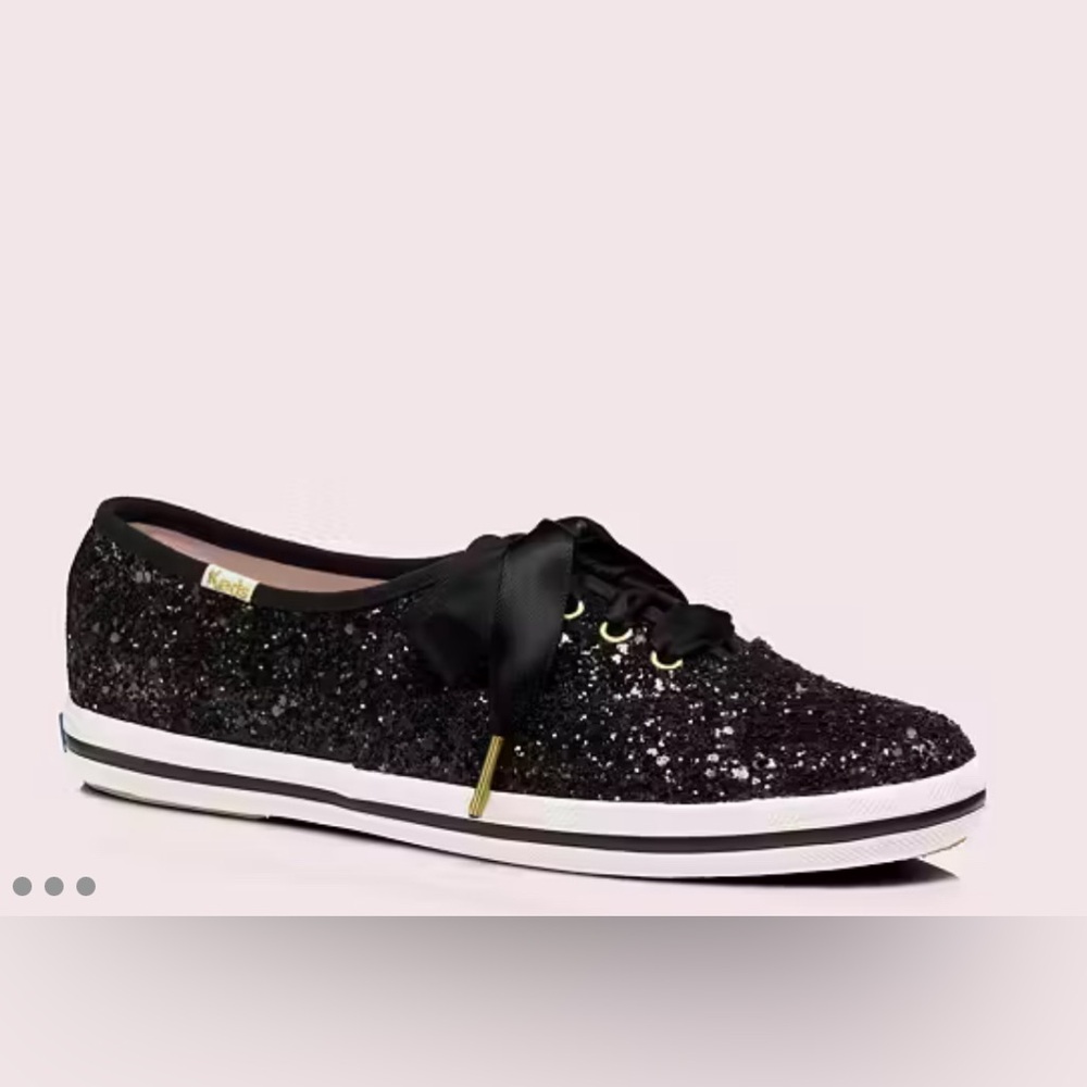 Keds x Kate Spade Champion Glitter Lace Up Sneakers Black Women Size 9.5 - Picture 6 of 13